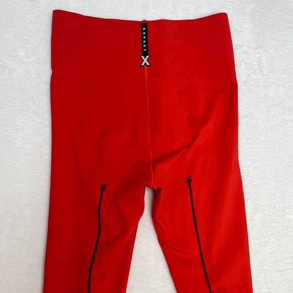 Savage X Fenty Rihanna Hotline High-Waist Legging Sz S Engine Red/Black Workout - Picture 4 of 11